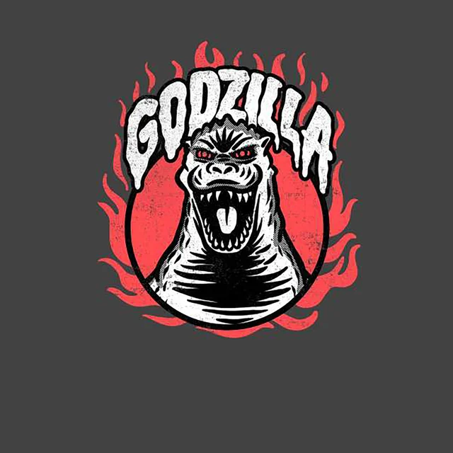 Godzilla Distressed Unisex T-Shirt - Black Acid Wash