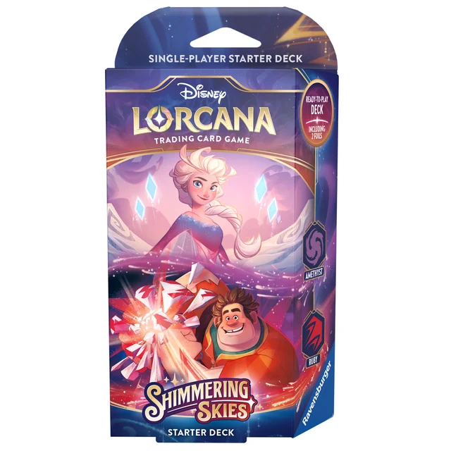 Disney Lorcana Trading Card Game Shimmering Skies Amethyst and Ruby Starter Deck