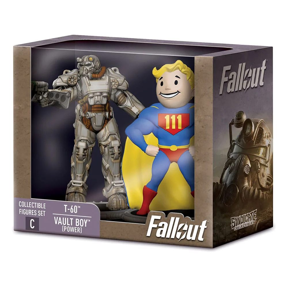 Fallout Mini Figures 2-Pack Set C T-60 & Vault Boy (Power) 7 cm Image 1