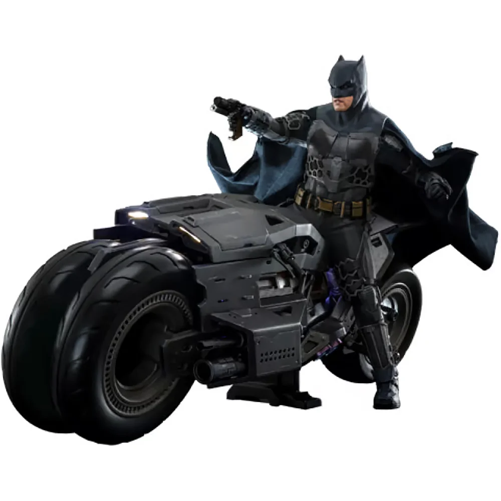 Hot Toys 1:6 Scale DC Comics The Flash Movie Batman and Batcycle Statue Image 1