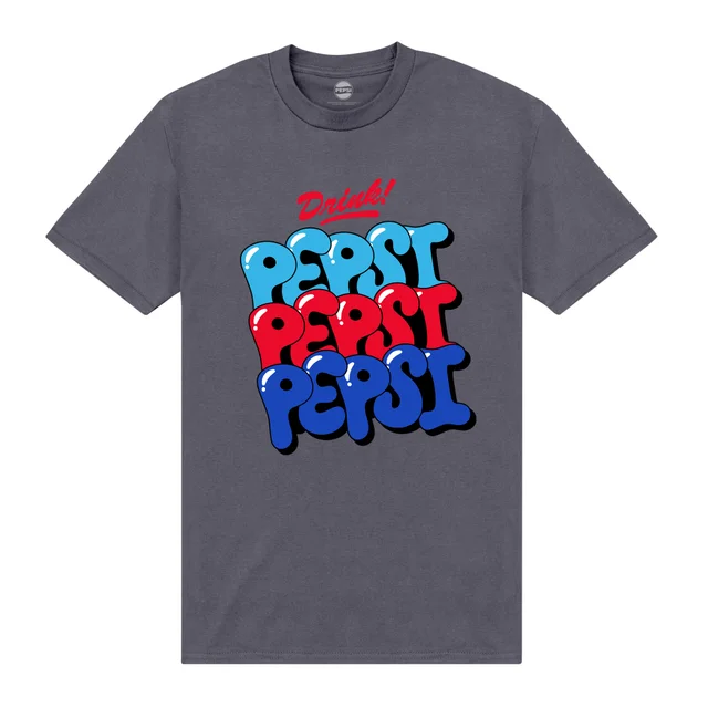 Pepsi Co. Bubble Text Men's T-Shirt - Charcoal