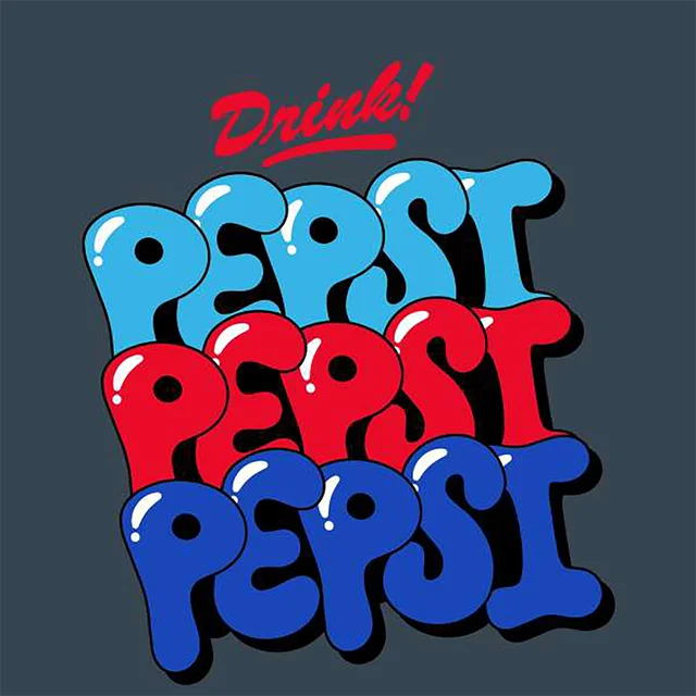 Pepsi Co. Bubble Text Men's T-Shirt - Charcoal