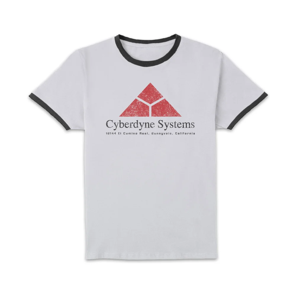 The Terminator Cyberdyne Systems Logo Unisex Ringer T-Shirt - White/Black - M Image 1