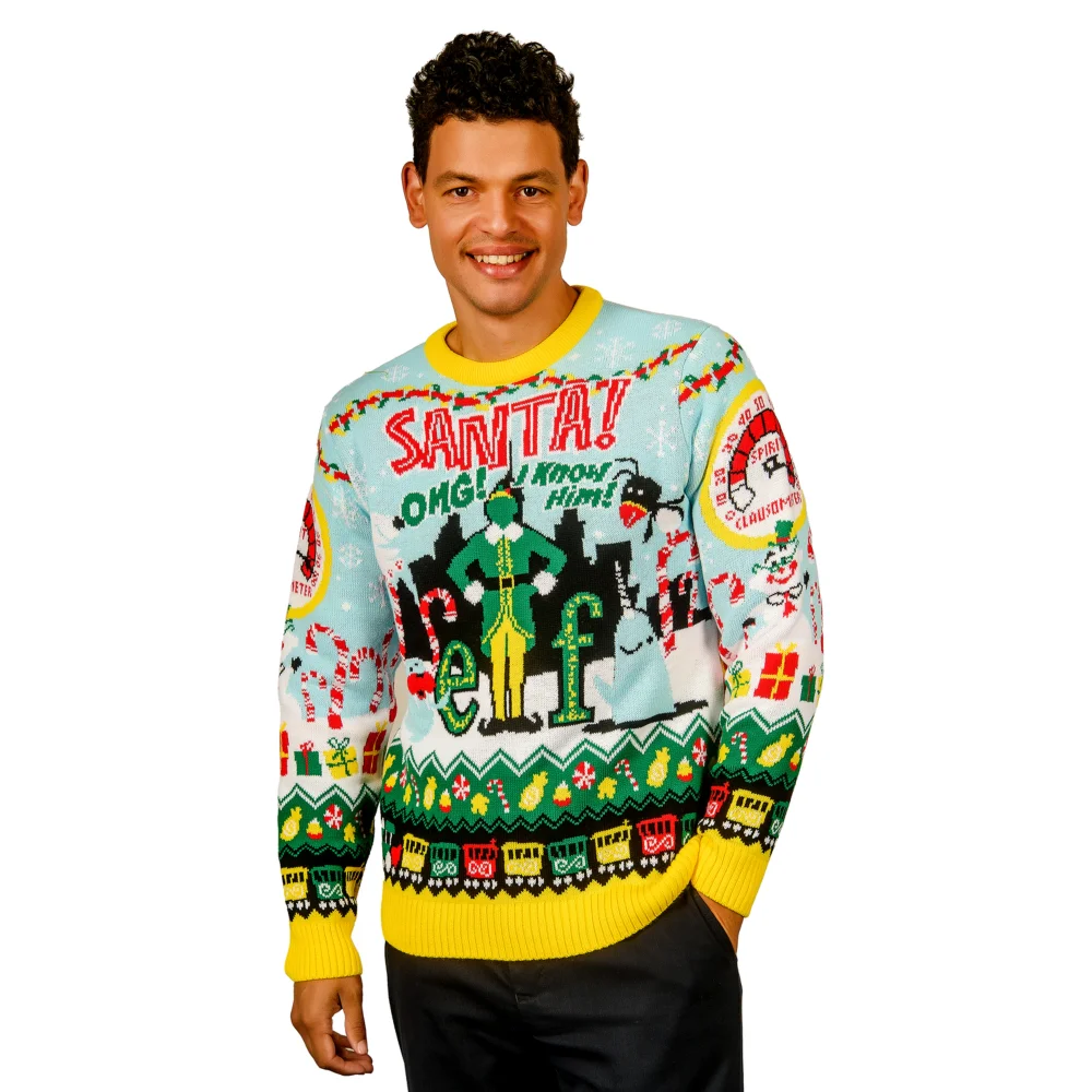 Elf OMG! I Know Him! Knitted Christmas Jumper - XXL Image 1