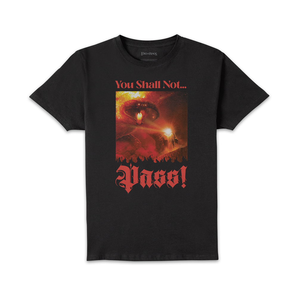 Lord Of The Rings You Shall Not Pass Unisex T-Shirt - Black - 5XL Image 1