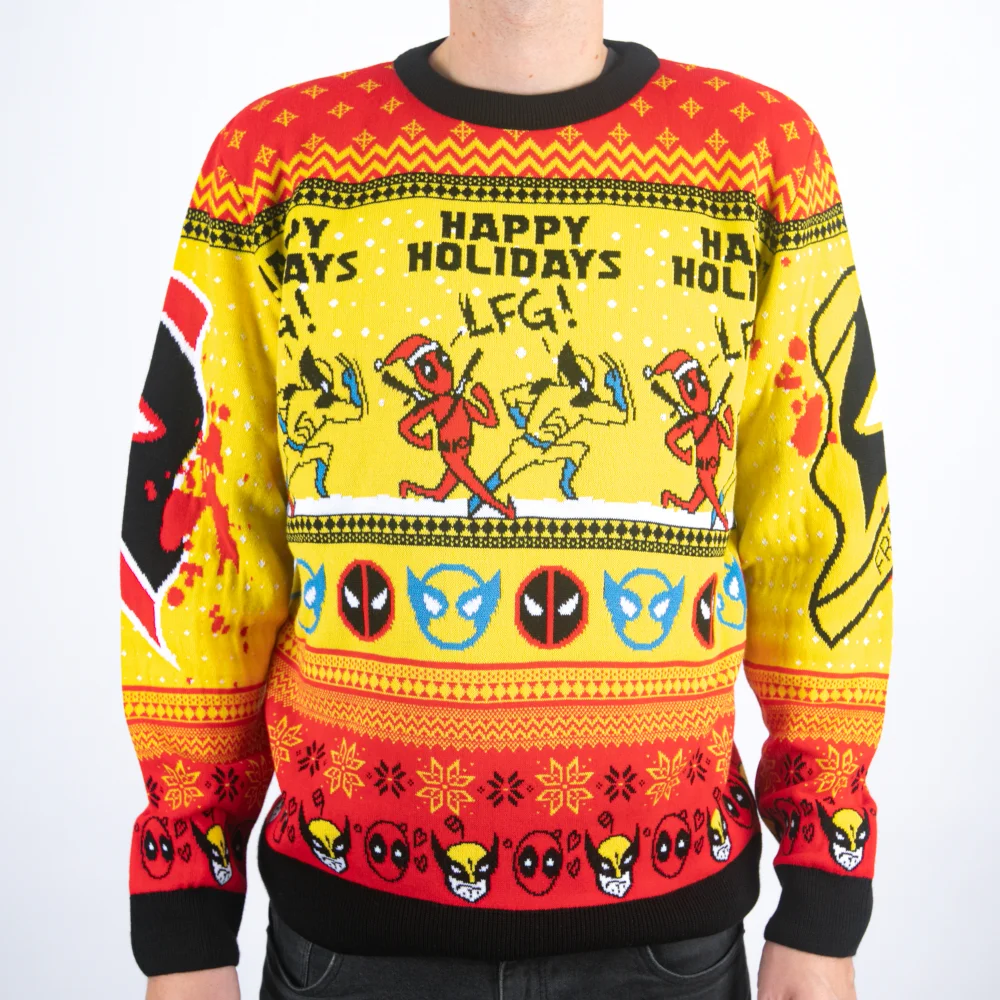 Deadpool and Wolverine Happy Holidays LFG! Knitted Christmas Jumper - XXL Image 1
