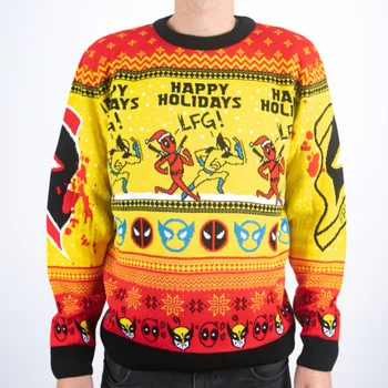 Deadpool and Wolverine Happy Holidays LFG! Knitted Christmas Jumper