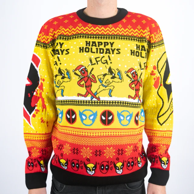Deadpool and Wolverine Happy Holidays LFG! Knitted Christmas Jumper