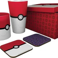 Pokémon Pokeball Mug, 400ml Glass & 2 Coasters Collectable Gift Box