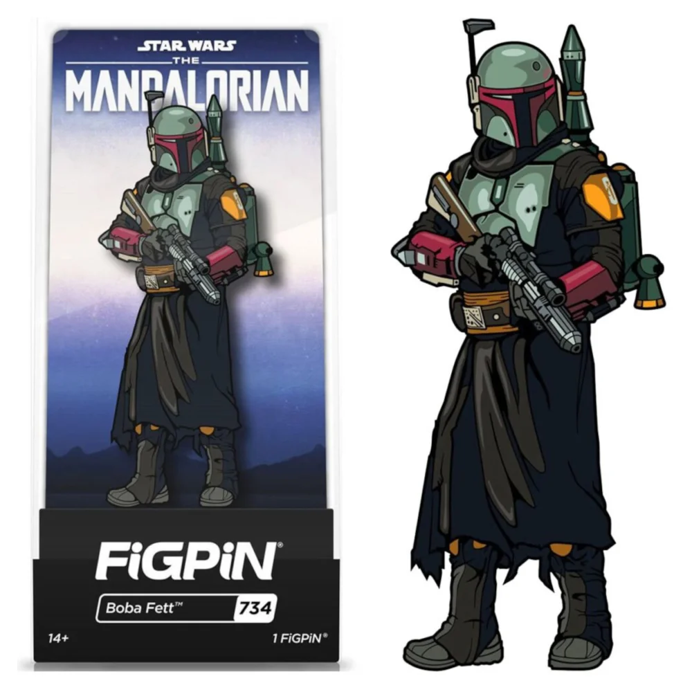 FiGPiN Star Wars The Mandalorian Boba Fett 3" Enamel Pin #734 Image 1