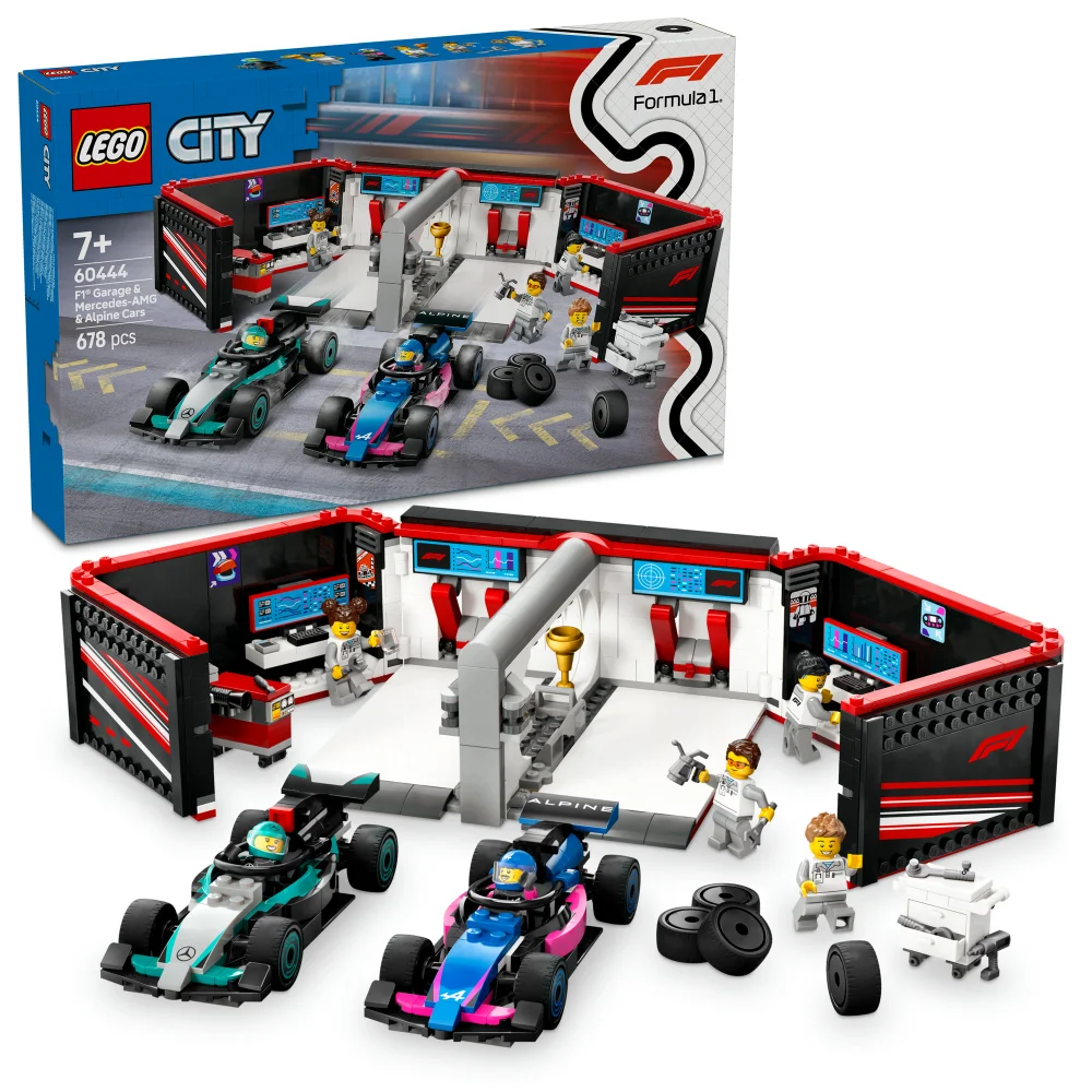 LEGO® City F1® Garage & Mercedes-AMG & Alpine Cars Toy Playset 60444 Image 1