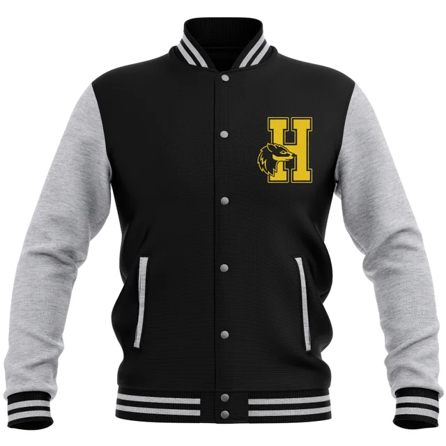 Harry Potter Hufflepuff Varsity Jacket - Black/Grey