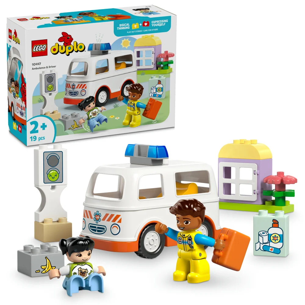 LEGO DUPLO Ambulance & Driver, Toddler Learning Toys 10447 Image 1