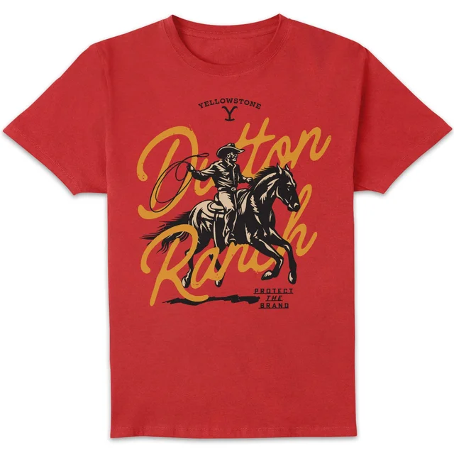 Yellowstone Dutton Ranch Lasso Unisex T-Shirt - Red