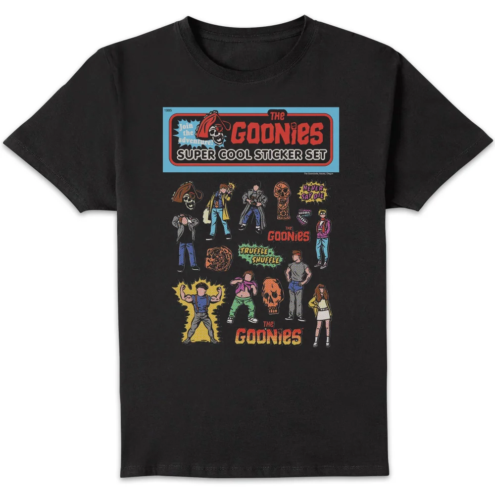 The Goonies Super Cool Sticker Set Unisex T-Shirt - Black - S Image 1