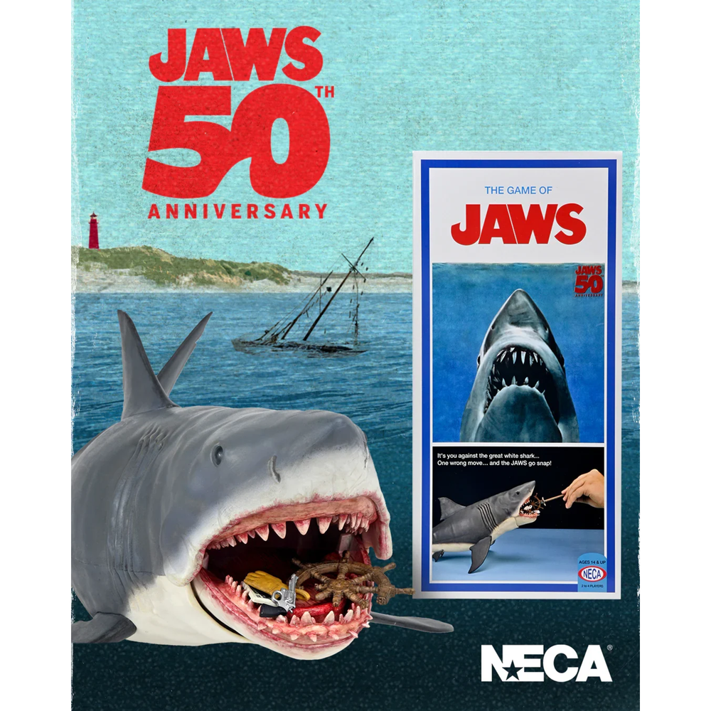 NECA - JAWS : THE GAME OF JAWS / 15 INCH HEAD TO TAIL ACTION FIGURE 50TH ANNIVERSARY Image 1