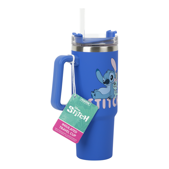 Disney Stitch Blue 900Ml Insulated Cup And Straw