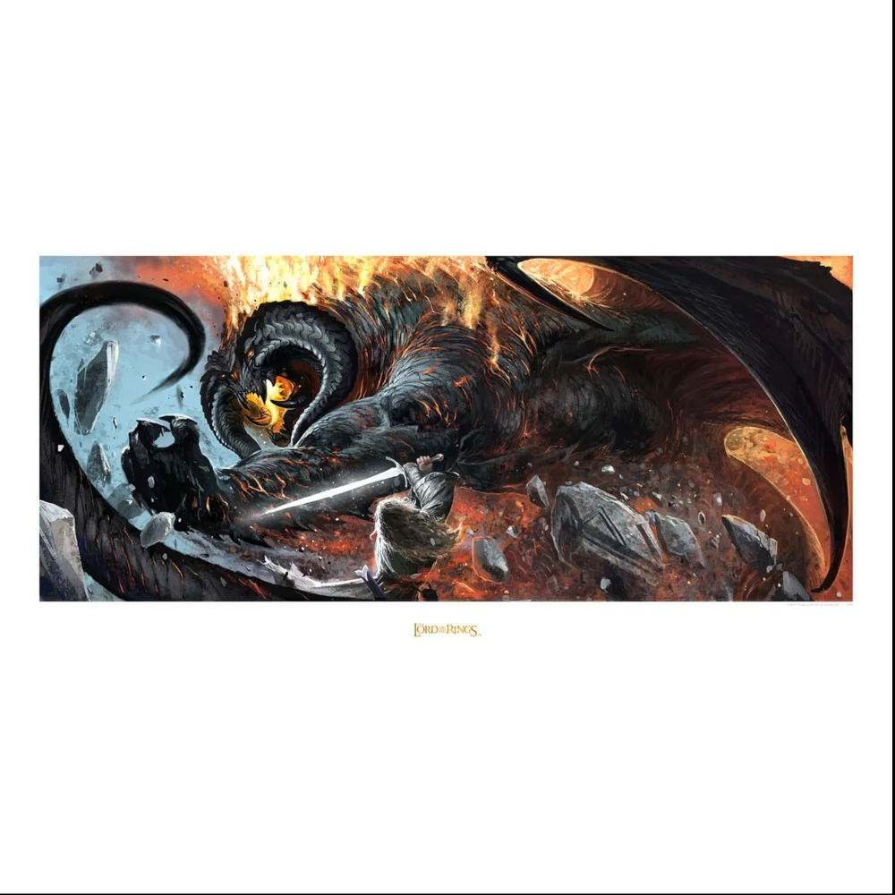 Weta Workshop Lord of the Rings Art Print The Battle of the Peak 59 x 30cm Image 1