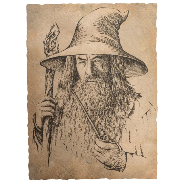 Weta Workshop The Hobbit Art Print Portrait of Gandalf the Grey 21 x 28cm