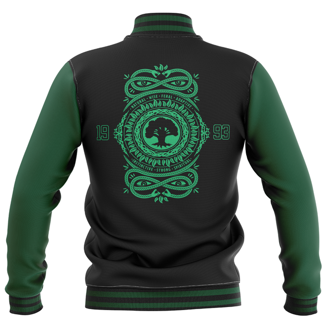 Magic: The Gathering Forest Roundel Varsity Jacket - Black/Green