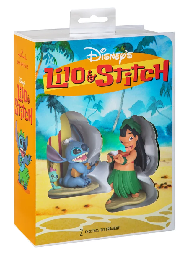 Hallmark Storied Moments Disney Lilo & Stitch Christmas Ornaments - Set of 2