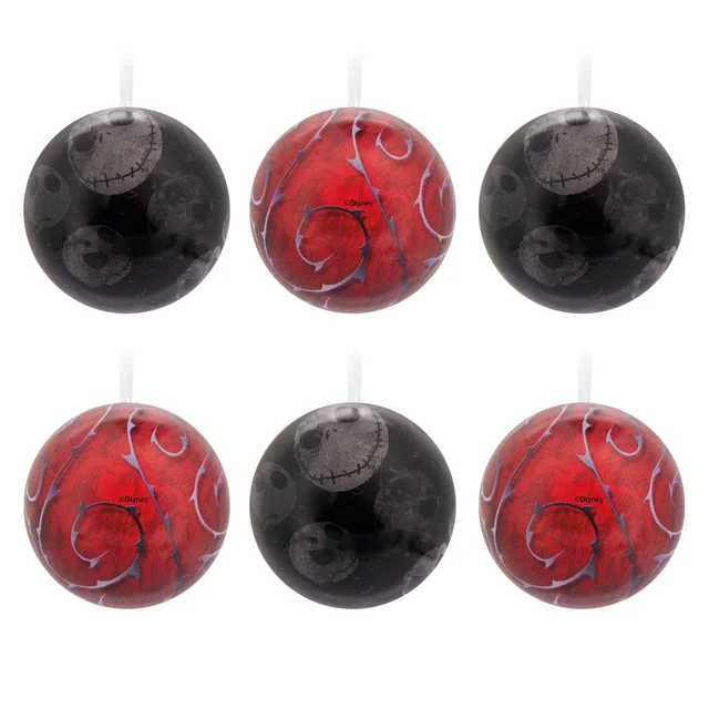 Hallmark Disney The Nightmare Before Christmas Tin Ball Christmas Ornaments, Pack of 12