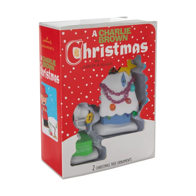 Hallmark Storied Moments PEANUTS Ornaments - Set of 2 - SNOOPY & Doghouse