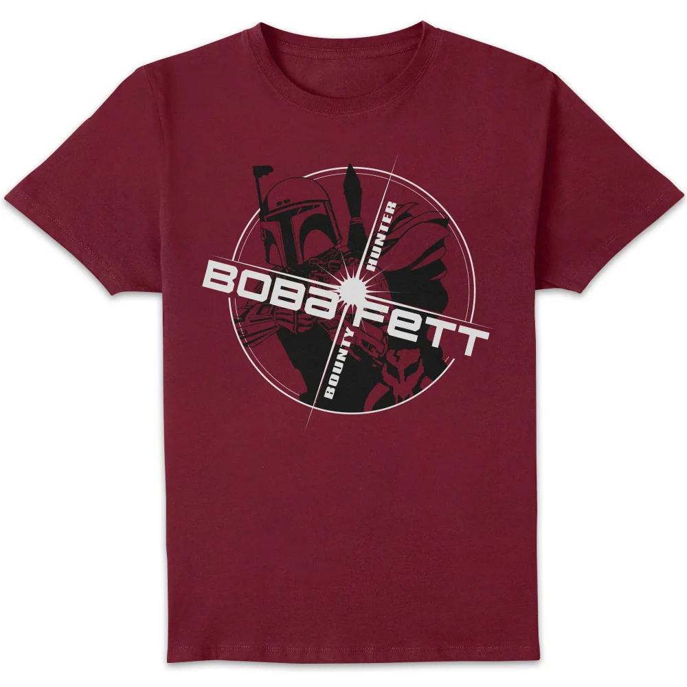 Star Wars Boba Circle Star Unisex T-Shirt - Burgundy - S Image 1