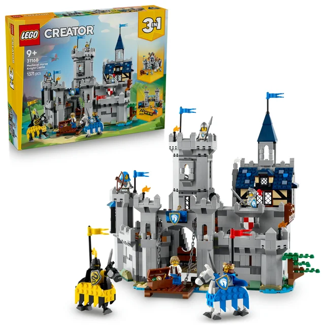 LEGO® Creator 3in1 Medieval Horse Knight Castle Playset Building Toy 31168