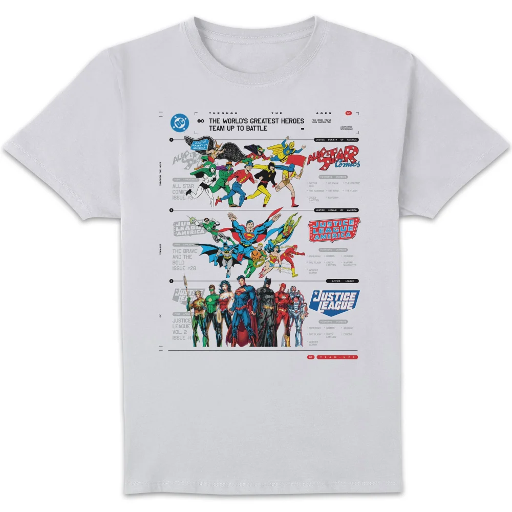 DC Comics Justice League Through The Ages Unisex T-Shirt - White - S Image 1