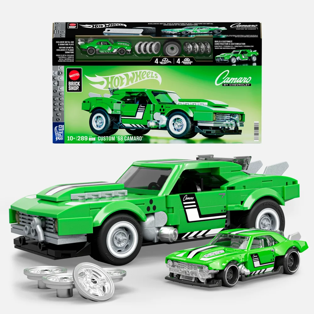 Mattel Brick Shop Hot Wheels Speed Custom 68 Camaro Building Set Image 1