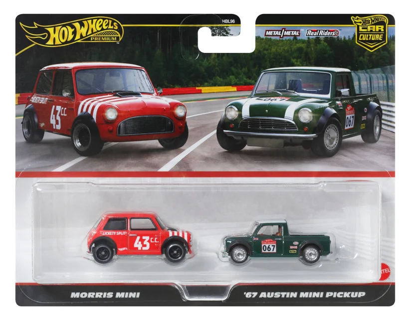 Hot Wheels Premium 2-Pack 2025 Mix 1 Morris Mini & 67 Austin Mini Pickup