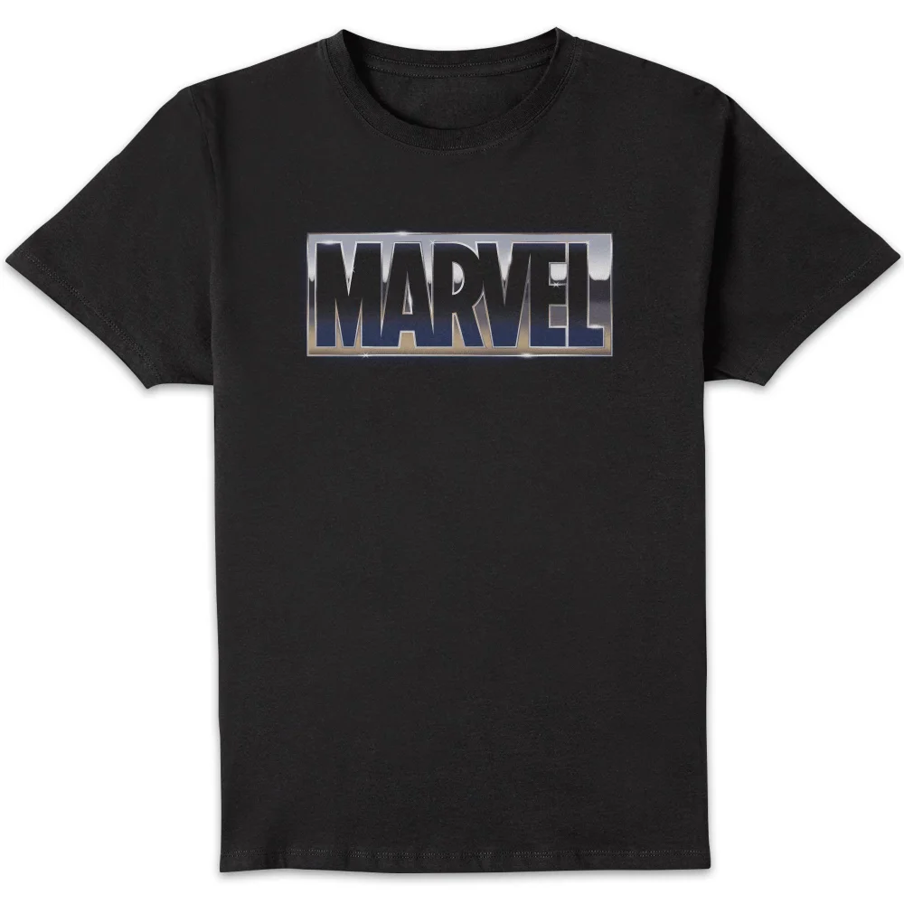 Marvel Metallic Logo Unisex T-Shirt - Black - S Image 1
