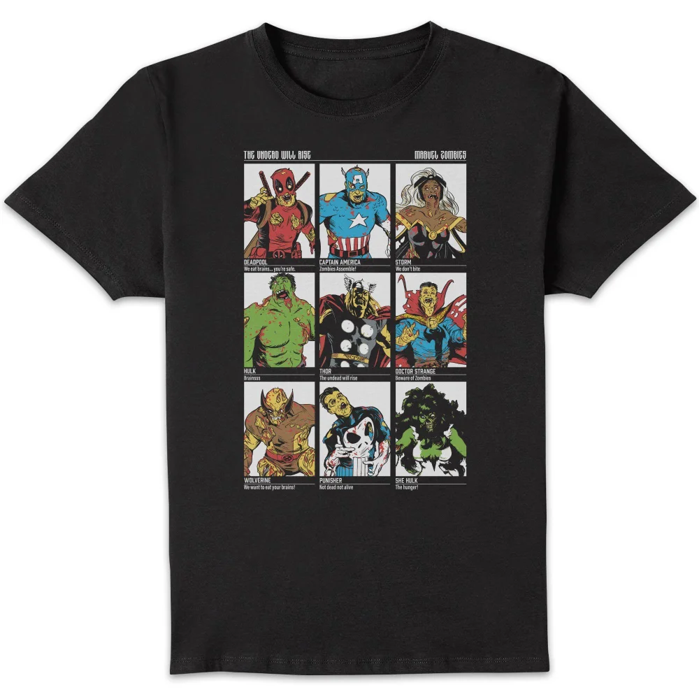 Marvel Zombie Line Up Unisex T-Shirt - Black - S Image 1