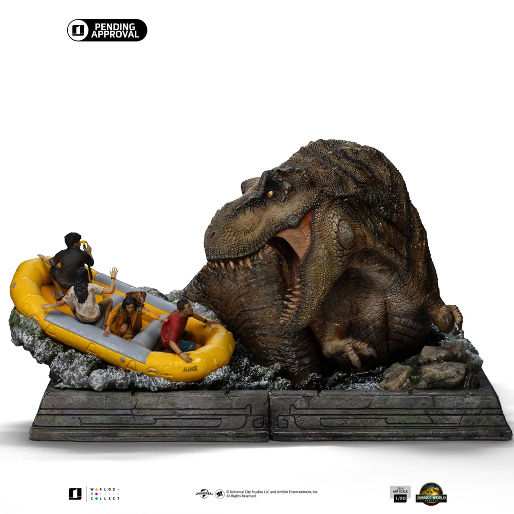 Iron Studios Jurassic World Rebirth T-Rex River Atack Demi Art Scale 1/20 Statue Image 1