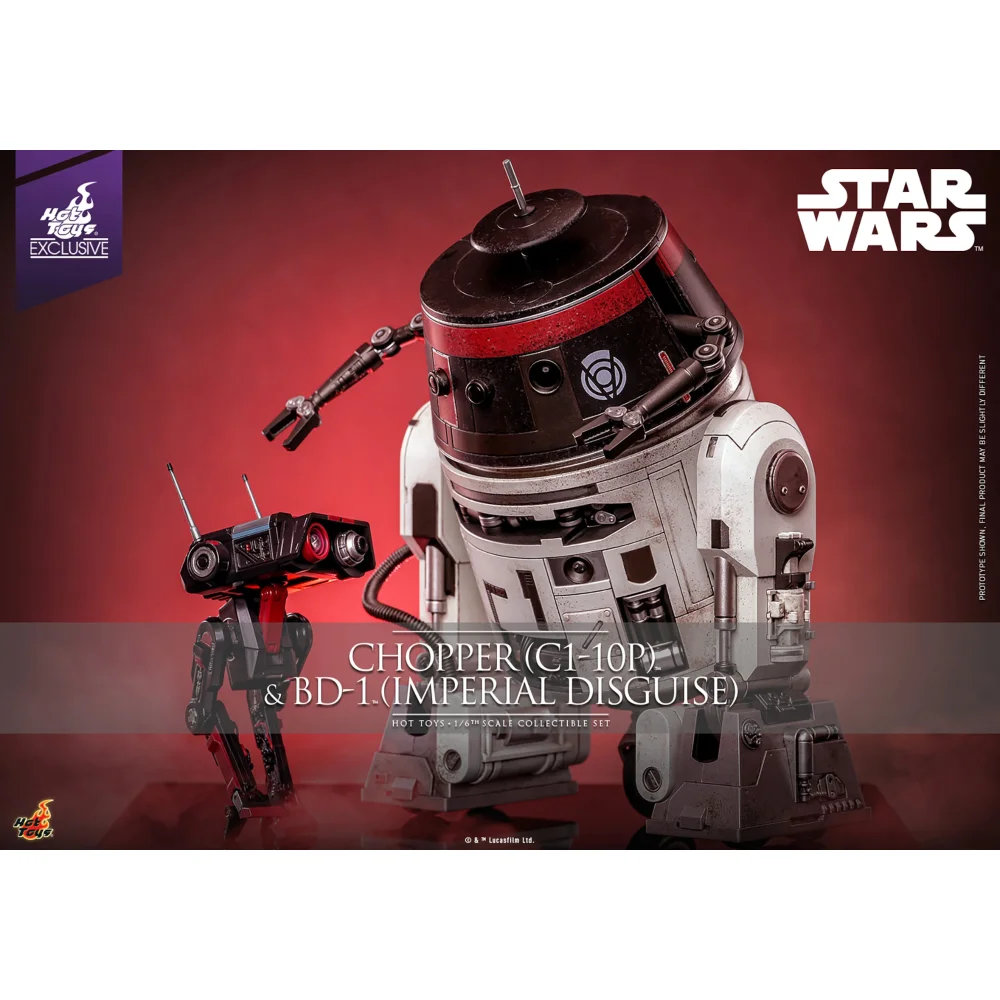 Hot Toys Star Wars Chopper C1-10P & BD-1 (Imperial Disguise) 1/6th Scale Collectible Figure Set (18cm) Image 1