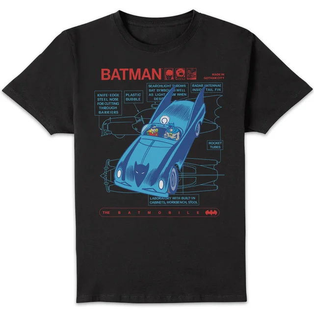DC Comics Batman Batmobile Unisex T-Shirt - Black