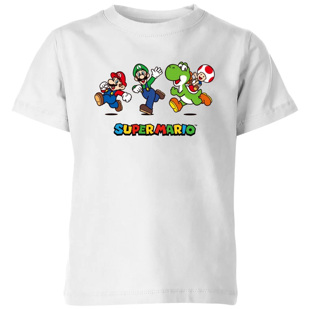 Nintendo Super Mario Running Pose Kids' T-Shirt - White - 3-4 Years Image 1