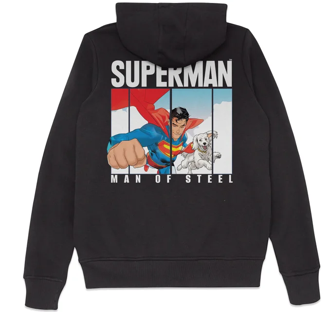 DC Comics Superman Hoodie Man Of Steel Hoodie - Black
