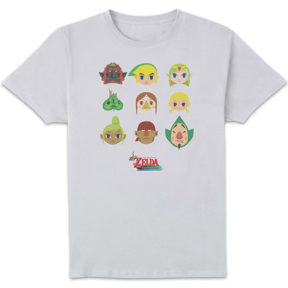 The Legend of Zelda Wind Waker Faces Unisex T-Shirt - White - S Image 1