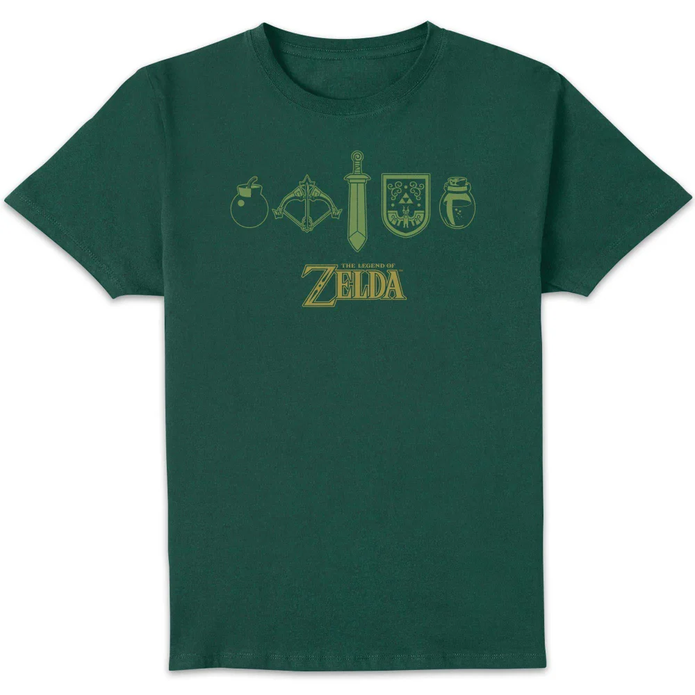 The Legend of Zelda Zelda Icons Unisex T-Shirt - Green - S Image 1