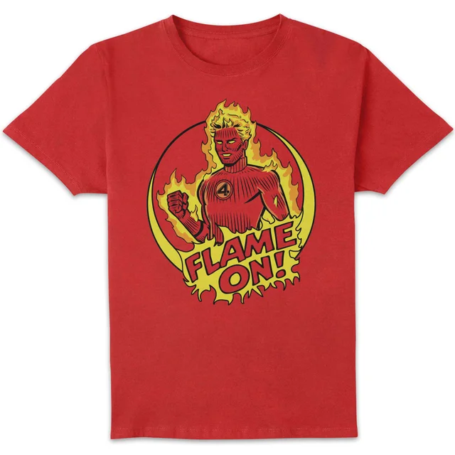 Marvel Fantastic Four Flame On Unisex T-Shirt - Red