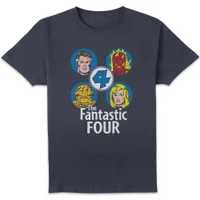 Marvel Fantastic Four Team Headshots Unisex T-Shirt - Navy
