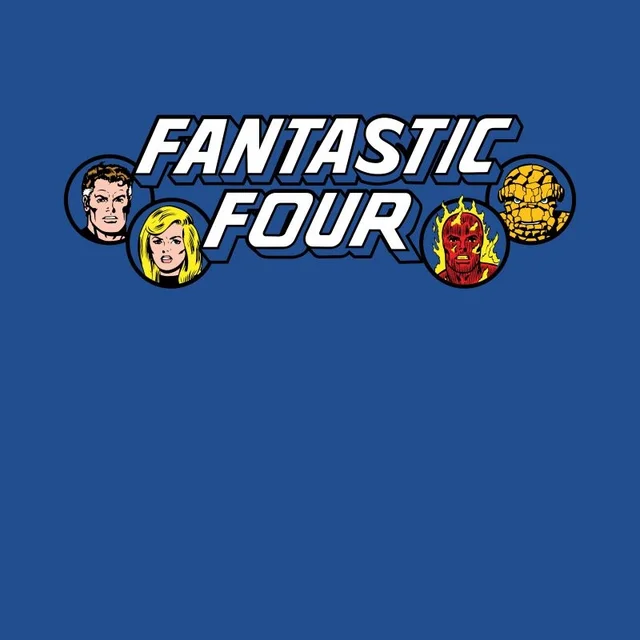 Marvel Fantastic Four 70s Logo Unisex T-Shirt - Blue