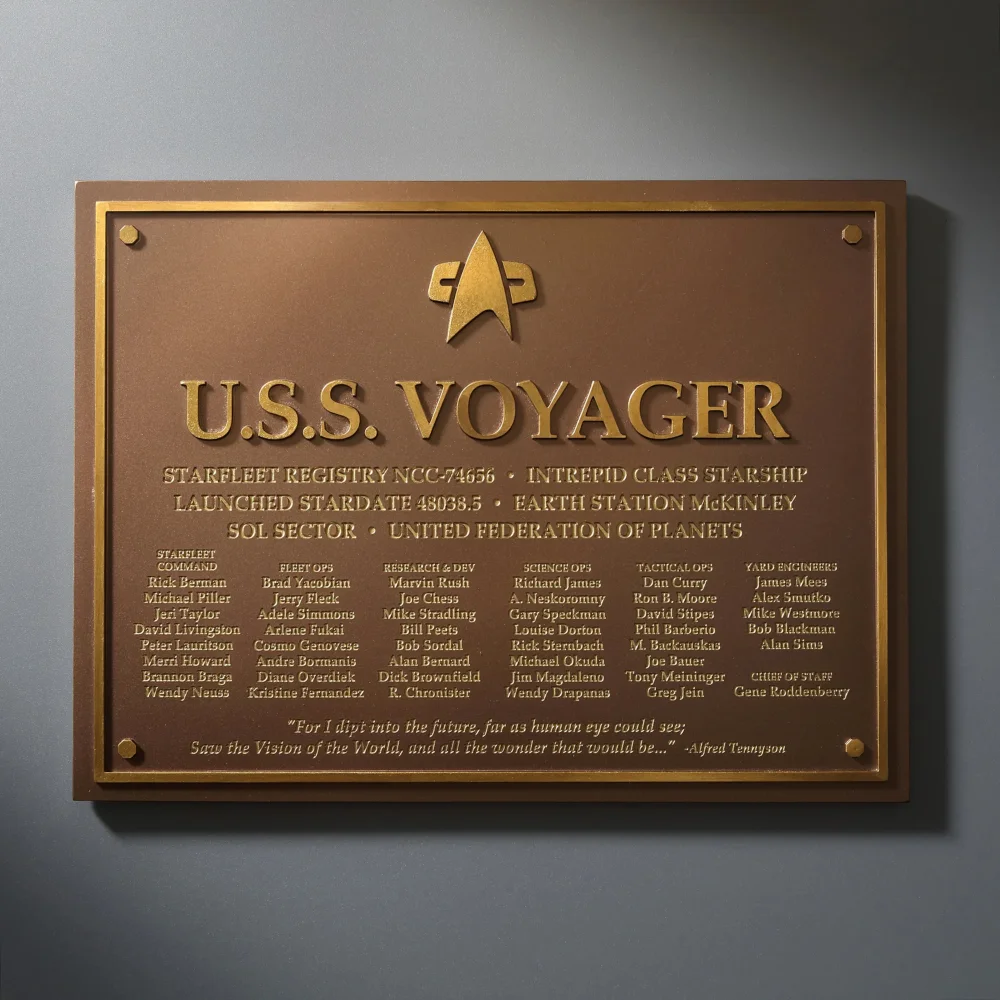 Star Trek U.S.S. Voyager NCC-74656 Dedication Polyresin Plaque (14") Image 1