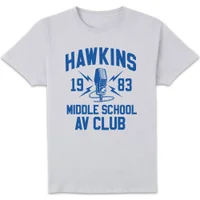 Stranger Things Hawkins High School AV Club Unisex T-Shirt - White - undefined undefined