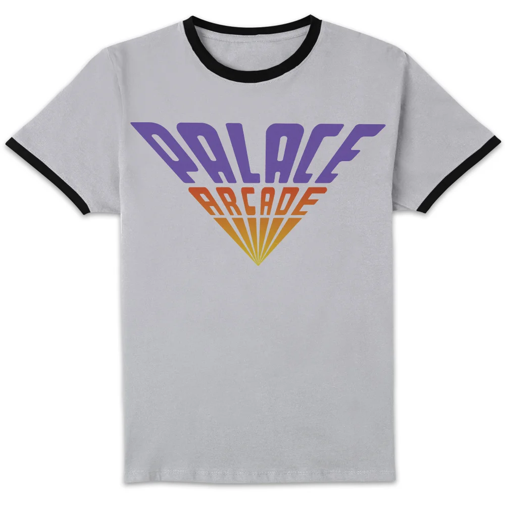 Stranger Things Palace Arcade Unisex Ringer T-Shirt - White/Black - S Image 1