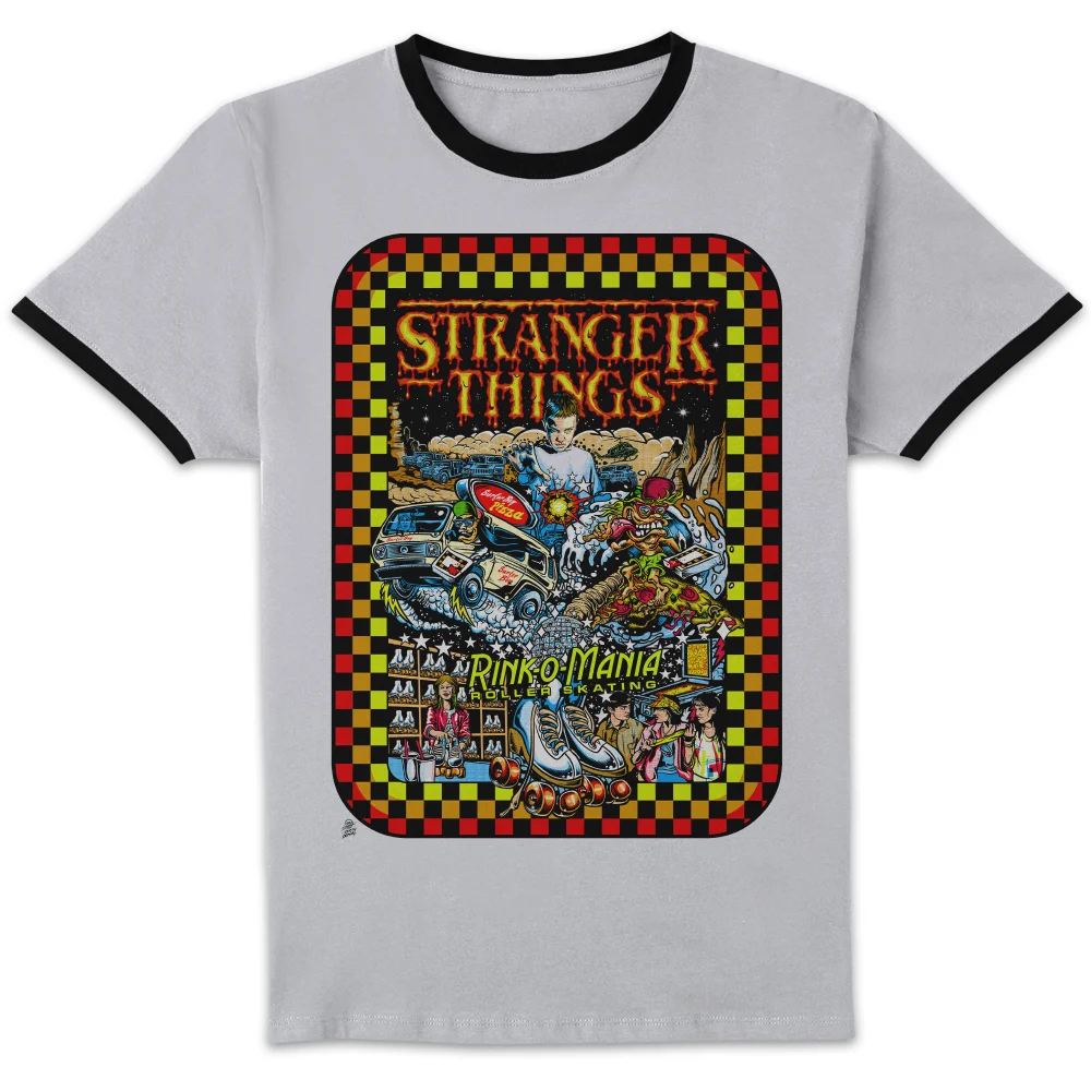 Stranger Things Stranger Things Retro Racer Unisex Ringer T-Shirt - White/Black - S Image 1