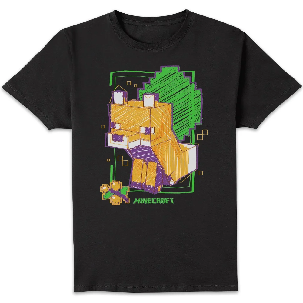 Minecraft Fox Unisex T-Shirt - Black - S Image 1