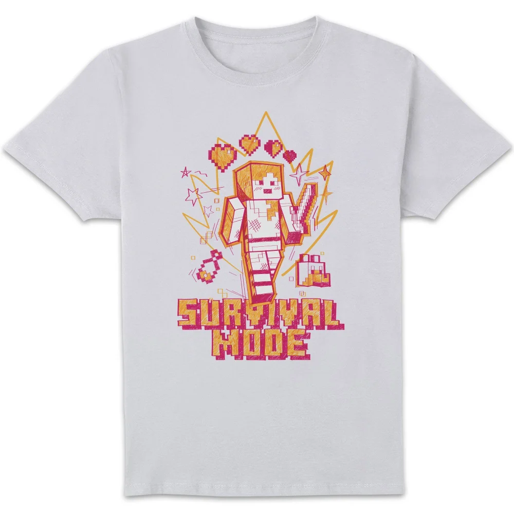 Minecraft Survival Mode Unisex T-Shirt - White - S Image 1